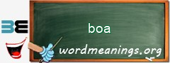 WordMeaning blackboard for boa